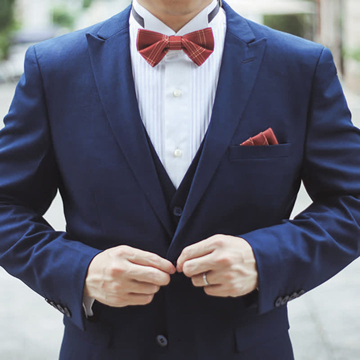 Men's British Style Classic Plaid Bow Tie - image 1