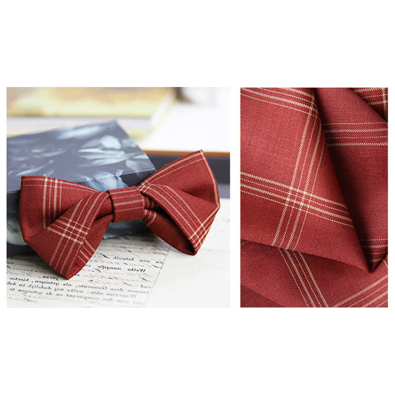 Men's British Style Classic Plaid Bow Tie - image 4