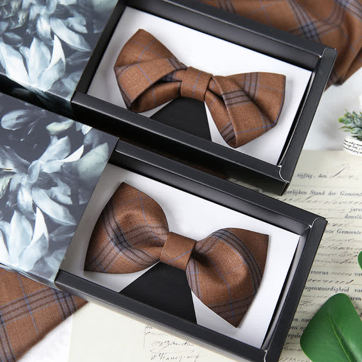 Men's British Style Classic Plaid Bow Tie - image 10