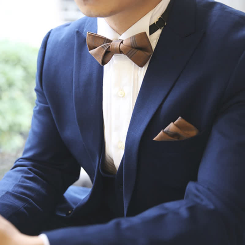 Men's British Style Classic Plaid Bow Tie - image 9