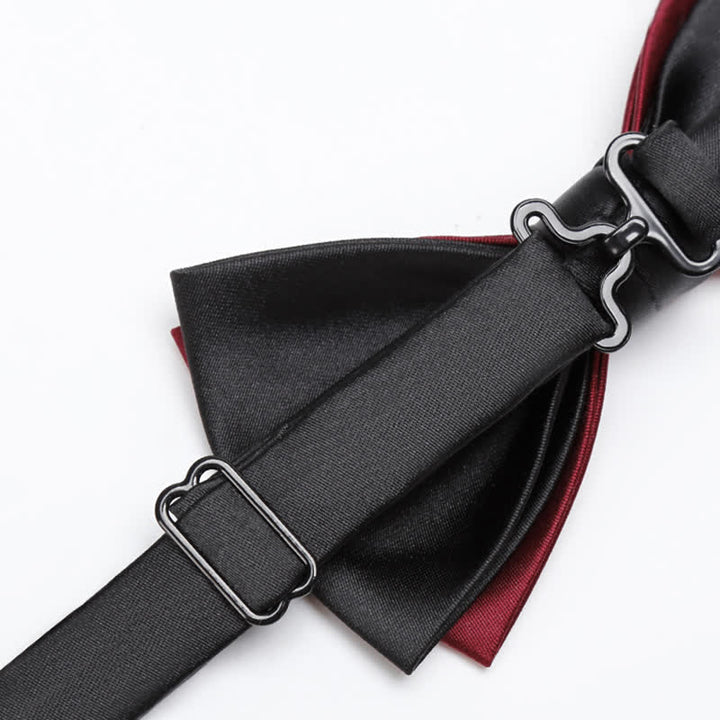 Men's Red Black Double-Layered Wedding Groom Bow Tie - image 4