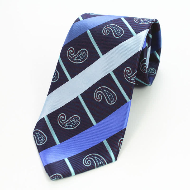 3Pcs Men's Striped Paisley Mixed Pattern Necktie Set - image 4