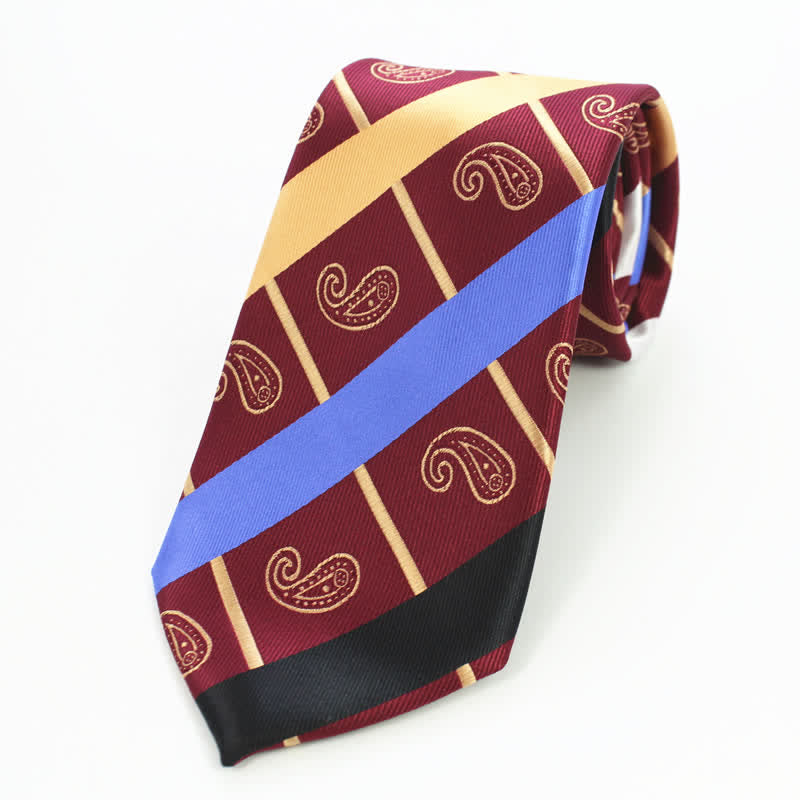 3Pcs Men's Striped Paisley Mixed Pattern Necktie Set - image 1