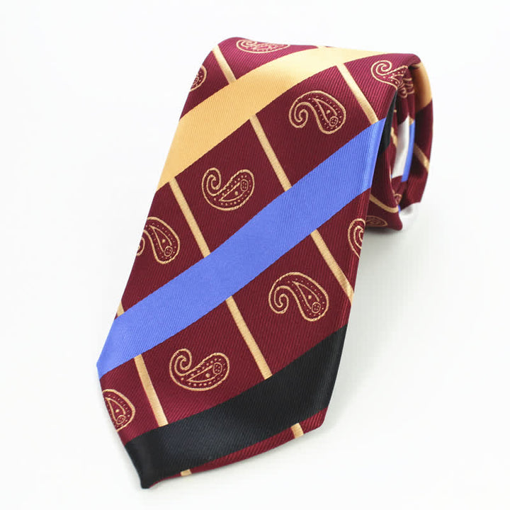 3Pcs Men's Striped Paisley Mixed Pattern Necktie Set - image 1