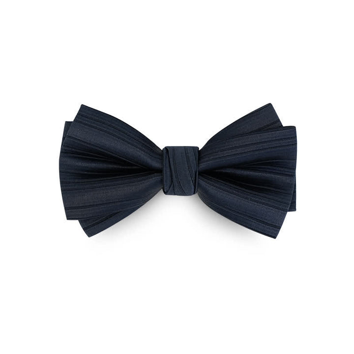 Men's Solid Color Twilled Formal Wedding Bow Tie - Navy - image 12