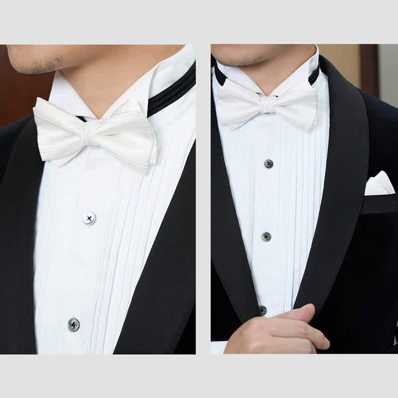 Men's Solid Color Twilled Formal Wedding Bow Tie - image 3