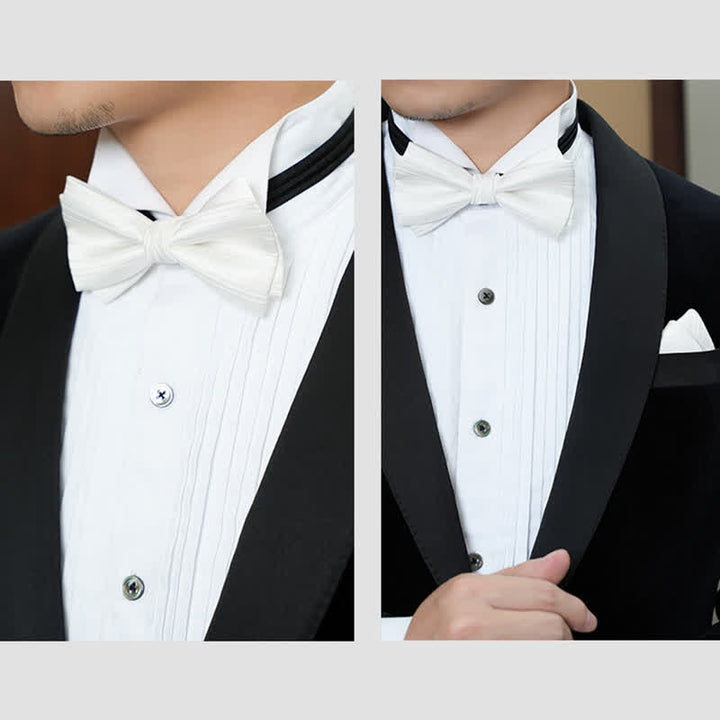 Men's Solid Color Twilled Formal Wedding Bow Tie - image 3