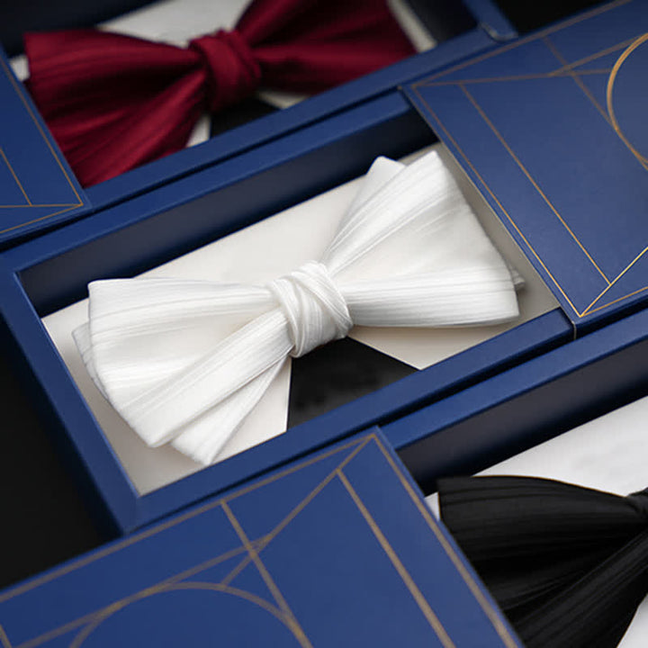 Men's Solid Color Twilled Formal Wedding Bow Tie - image 4