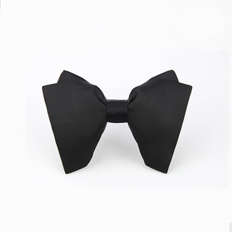 Men's Plain Solid Color Oversized Pointed Bow Tie - image 4