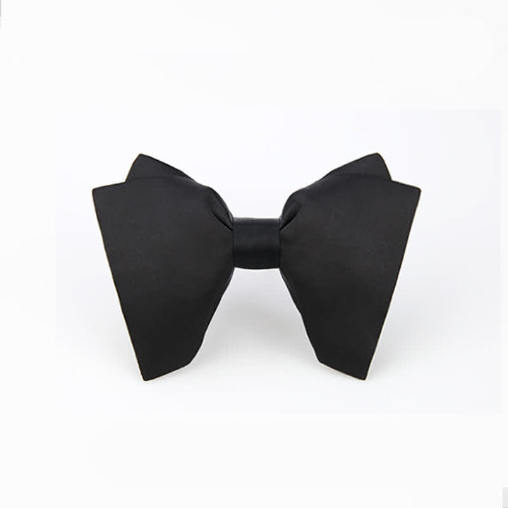 Men's Plain Solid Color Oversized Pointed Bow Tie
