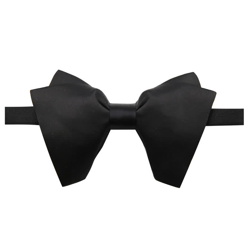 Men's Plain Solid Color Oversized Pointed Bow Tie - image 5