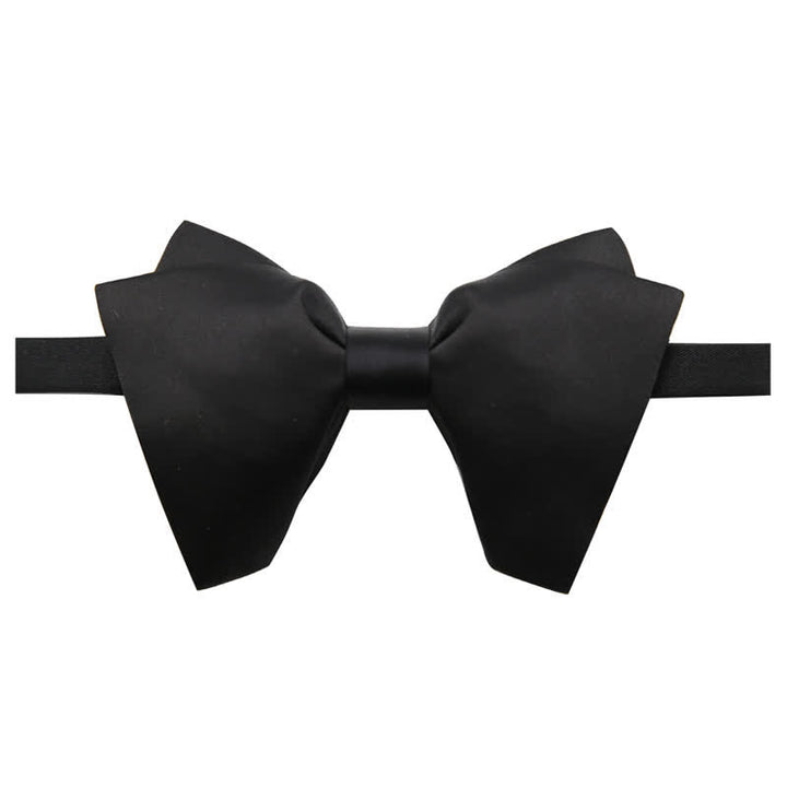 Men's Plain Solid Color Oversized Pointed Bow Tie - image 5