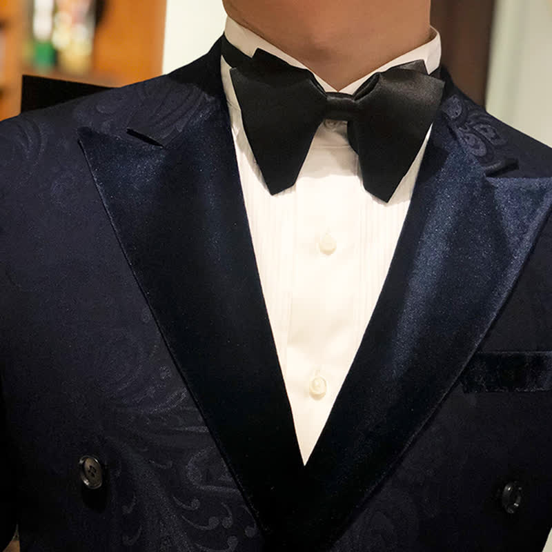 Men's Plain Solid Color Oversized Pointed Bow Tie - image 1