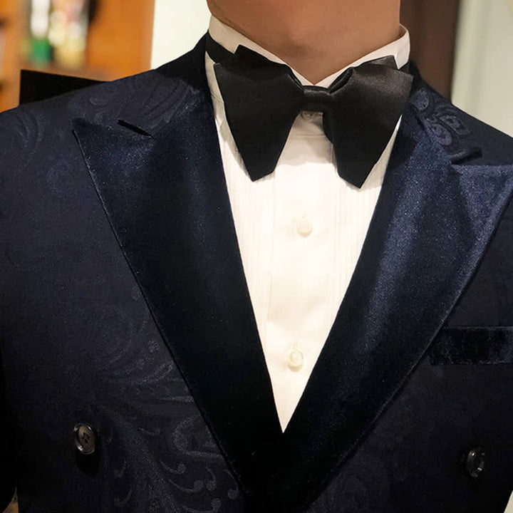 Men's Plain Solid Color Oversized Pointed Bow Tie - image 1