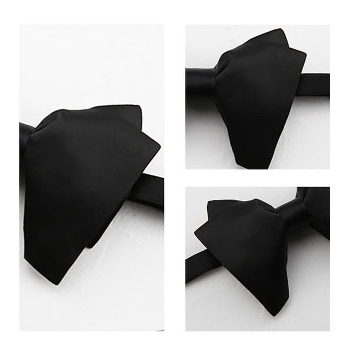 Men's Plain Solid Color Oversized Pointed Bow Tie - image 2