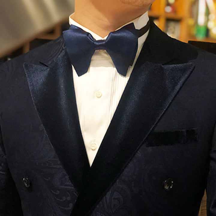 Men's Plain Solid Color Oversized Pointed Bow Tie - image 7