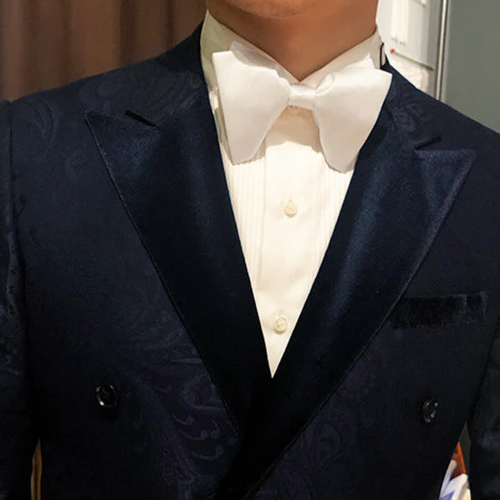 Men's Plain Solid Color Oversized Pointed Bow Tie - image 13