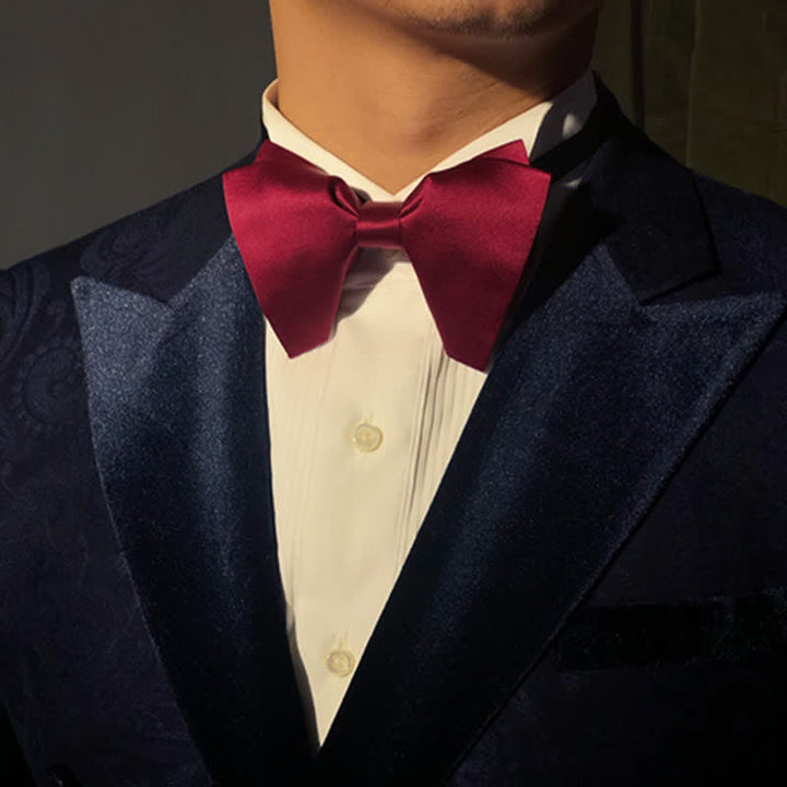 Men's Plain Solid Color Oversized Pointed Bow Tie - image 10
