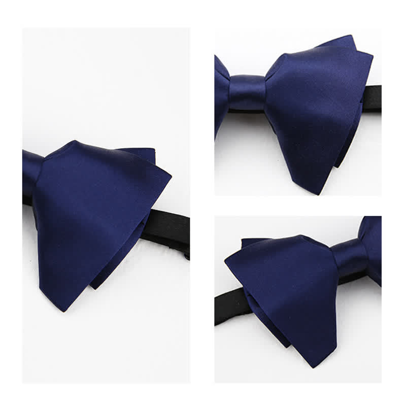 Men's Plain Solid Color Oversized Pointed Bow Tie - image 8