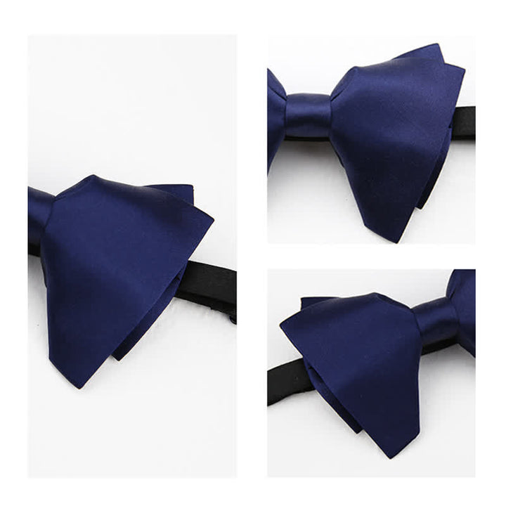 Men's Plain Solid Color Oversized Pointed Bow Tie - image 8