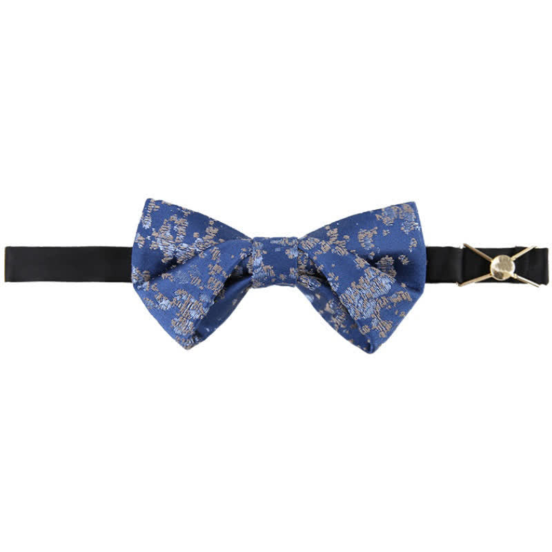 Men's Delicate Blue Floral Printed Bow Tie - image 6