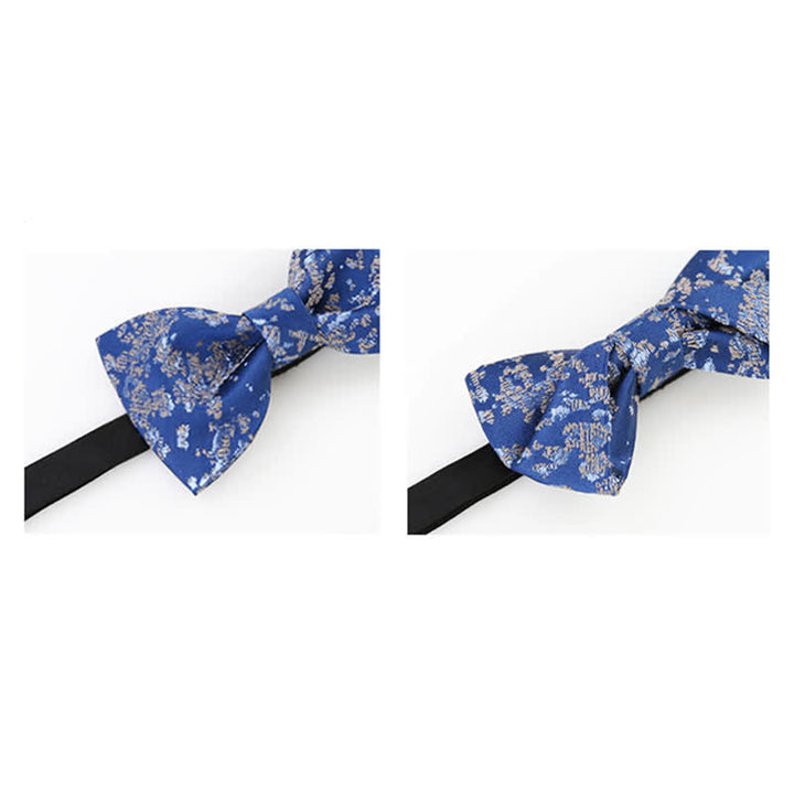 Men's Delicate Blue Floral Printed Bow Tie - image 3