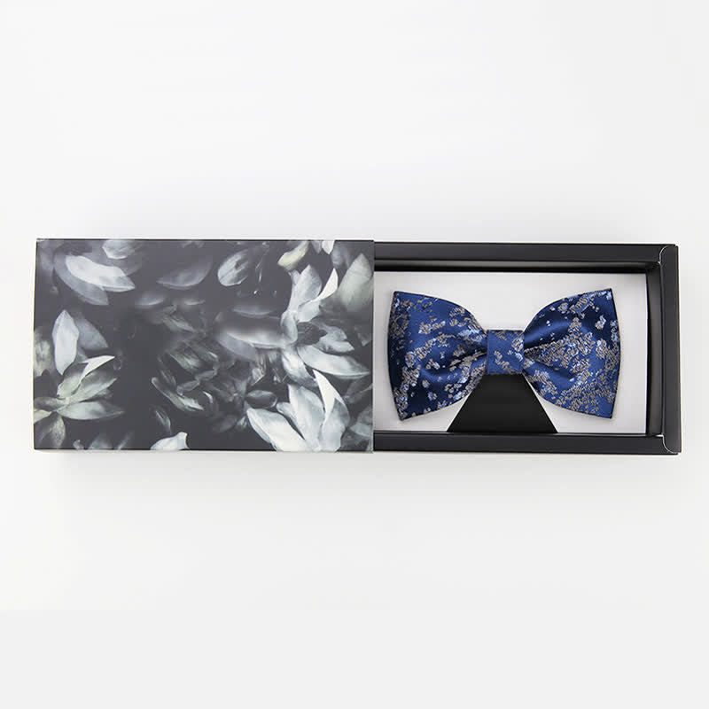 Men's Delicate Blue Floral Printed Bow Tie - Style #1 - image 2