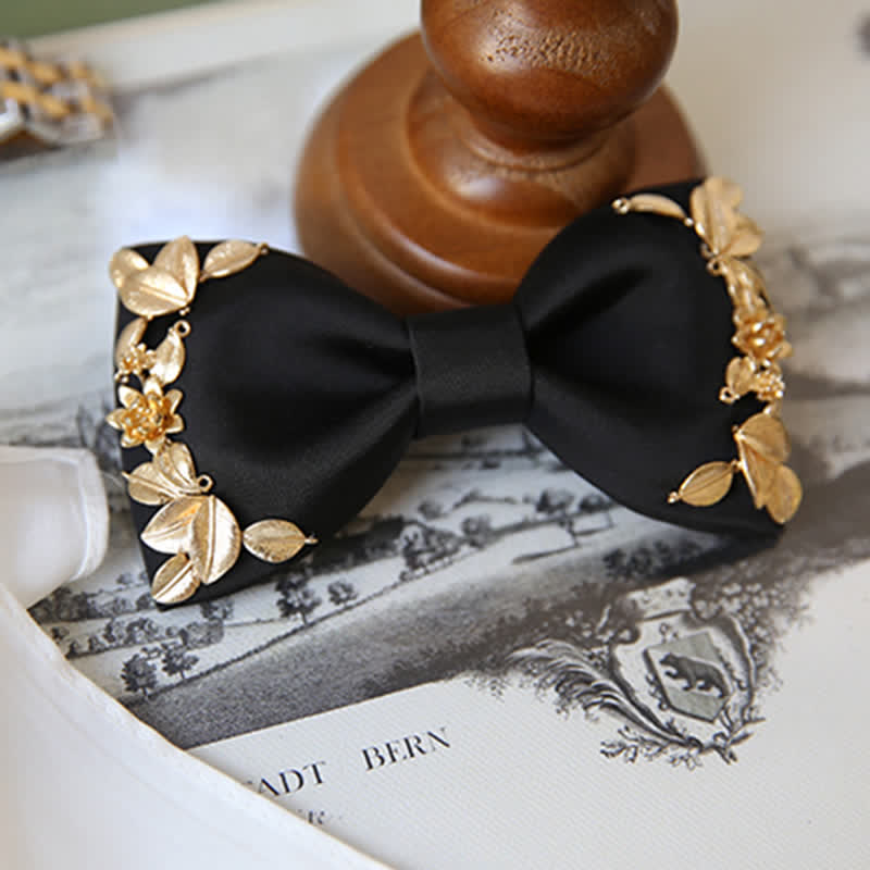 1Pcs Men's Golden Metal Bird Flower Decors Bow Tie - image 12