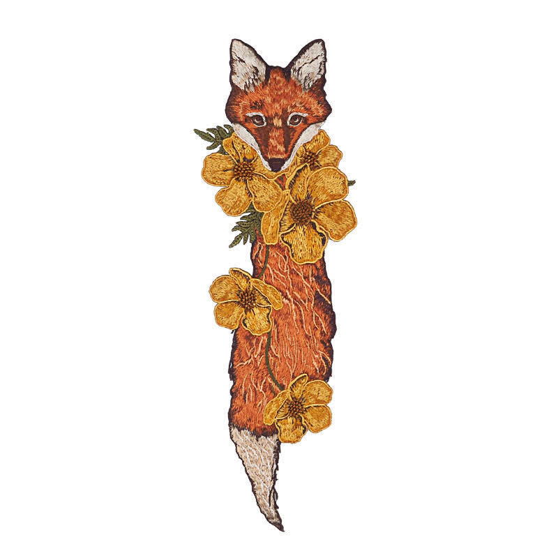Women's Vintage Fox Flowers Embroidered Zipper Necktie - image 5