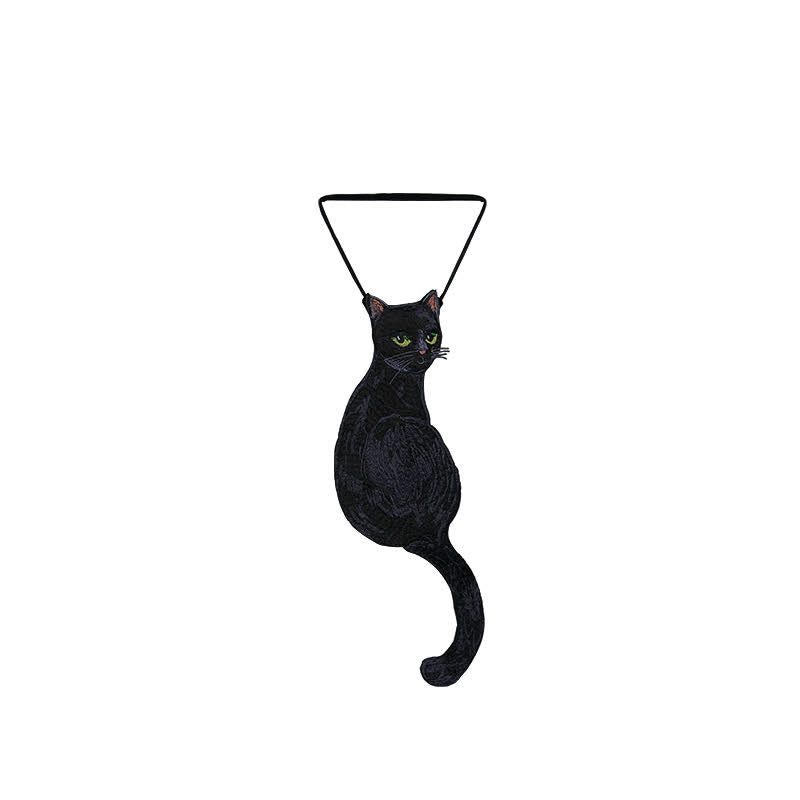Women's Cool Black Cat Zipper Necktie - image 6