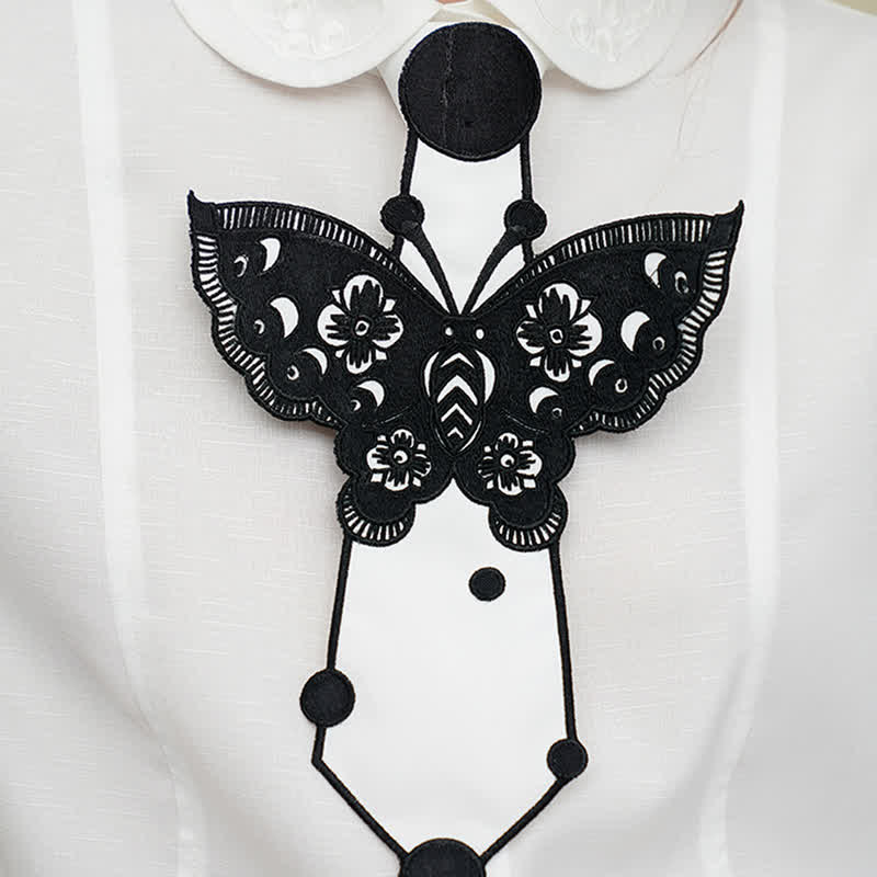 Women's Butterfly Embroidery Zipper Necktie - image 3