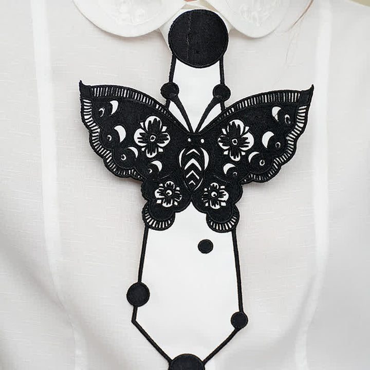 Women's Butterfly Embroidery Zipper Necktie - image 3