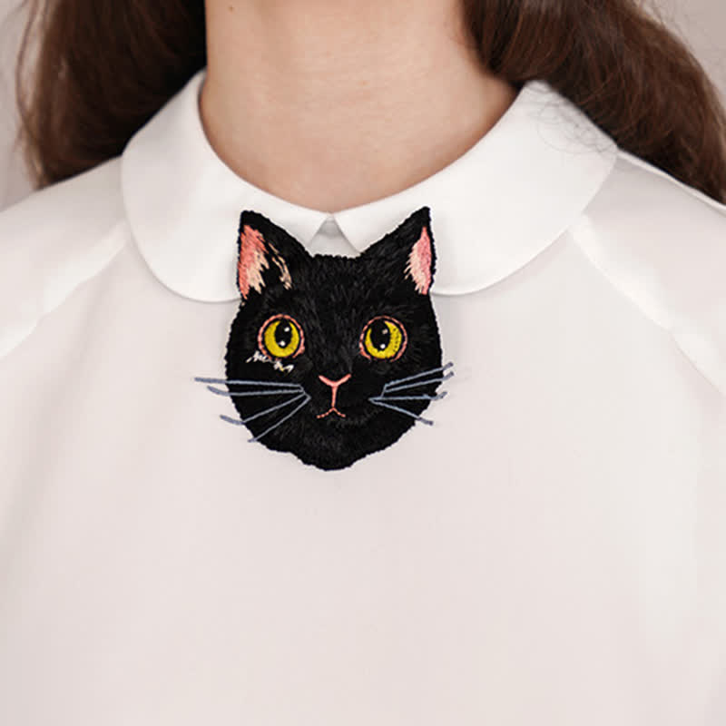 Women's Fox Head Embroidered Short Zipper Necktie - image 1