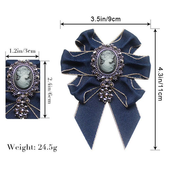 Ribbon Rhinestone Lady Relief Wedding Bow Tie - image 2