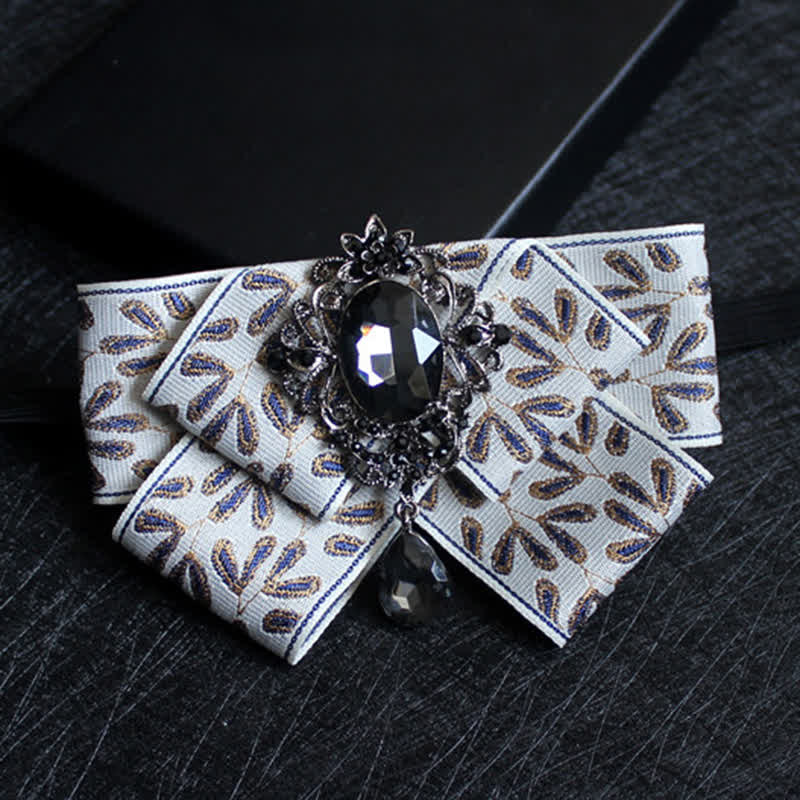 Ribbon Shaped Crystal Wedding Formal Bow Tie - Style #1 - image 1