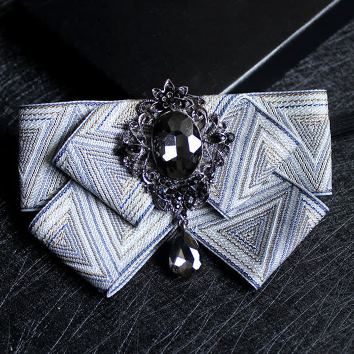 Ribbon Shaped Crystal Wedding Formal Bow Tie - Style #9 - image 11