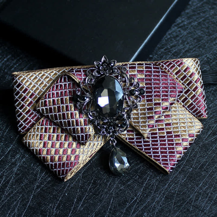 Ribbon Shaped Crystal Wedding Formal Bow Tie - Style #14 - image 16