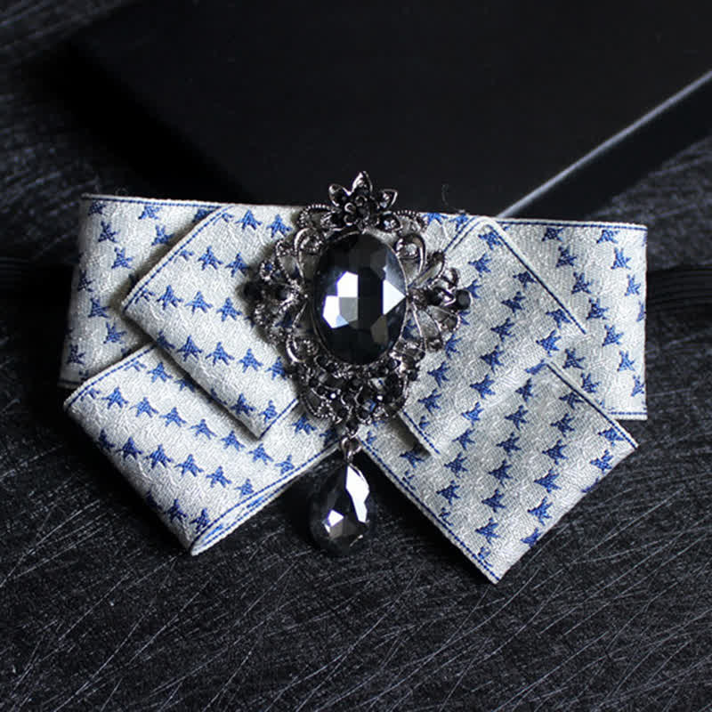 Ribbon Shaped Crystal Wedding Formal Bow Tie - Style #4 - image 6