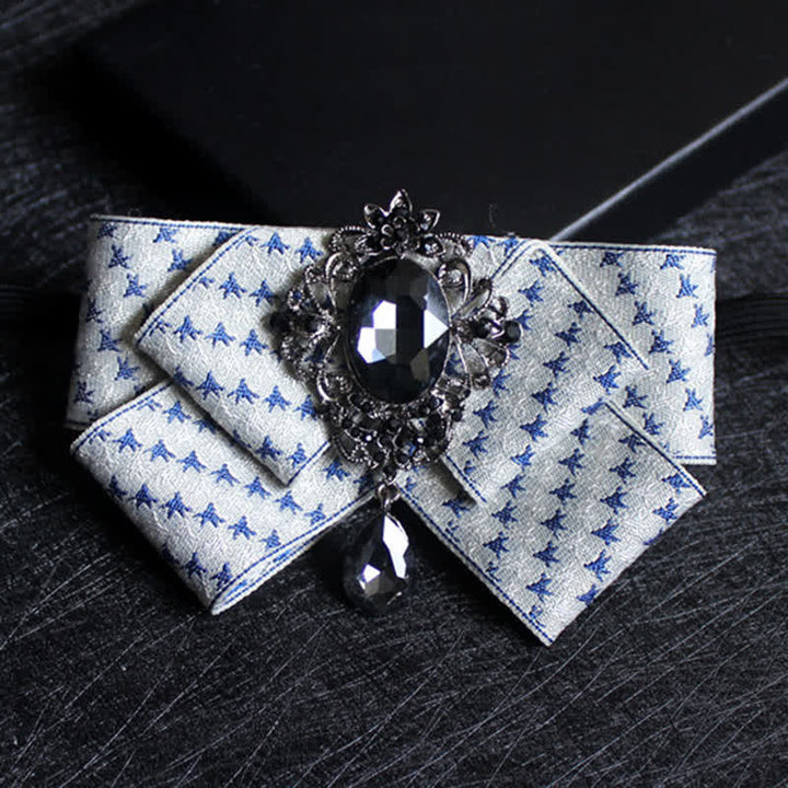 Ribbon Shaped Crystal Wedding Formal Bow Tie - Style #4 - image 6