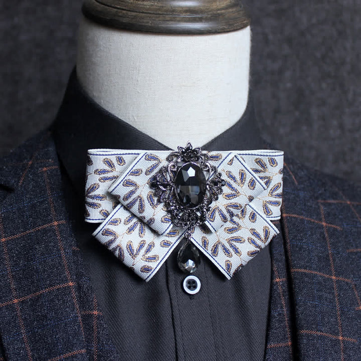 Ribbon Shaped Crystal Wedding Formal Bow Tie - image 0