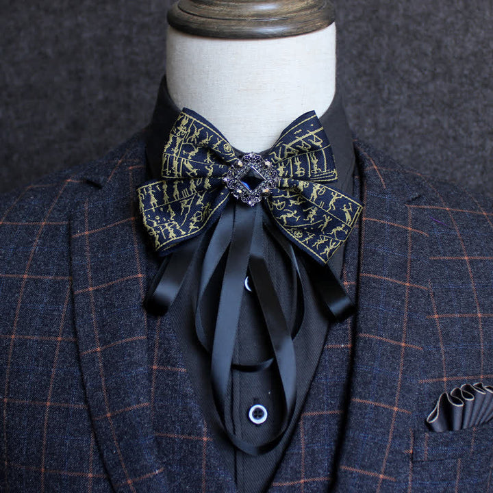 Classic British Style Ribbon Tassel Bow Tie - Style #20 - image 22