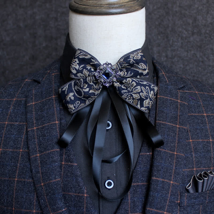 Classic British Style Ribbon Tassel Bow Tie - Style #21 - image 23