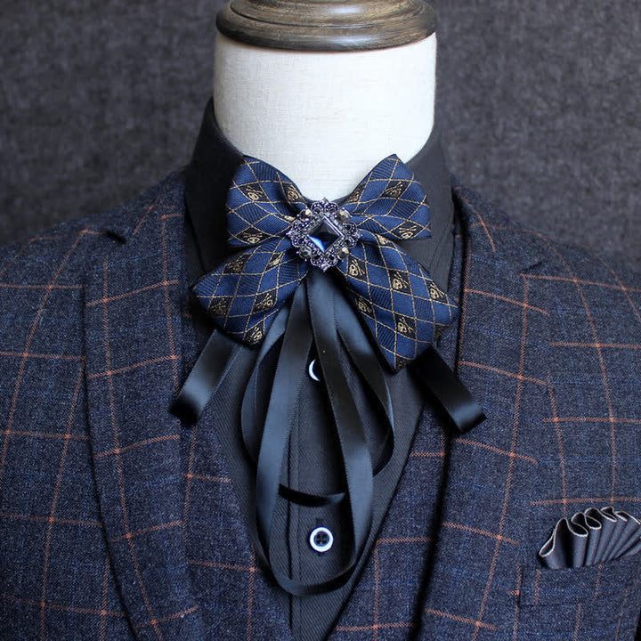 Classic British Style Ribbon Tassel Bow Tie - Style #18 - image 20