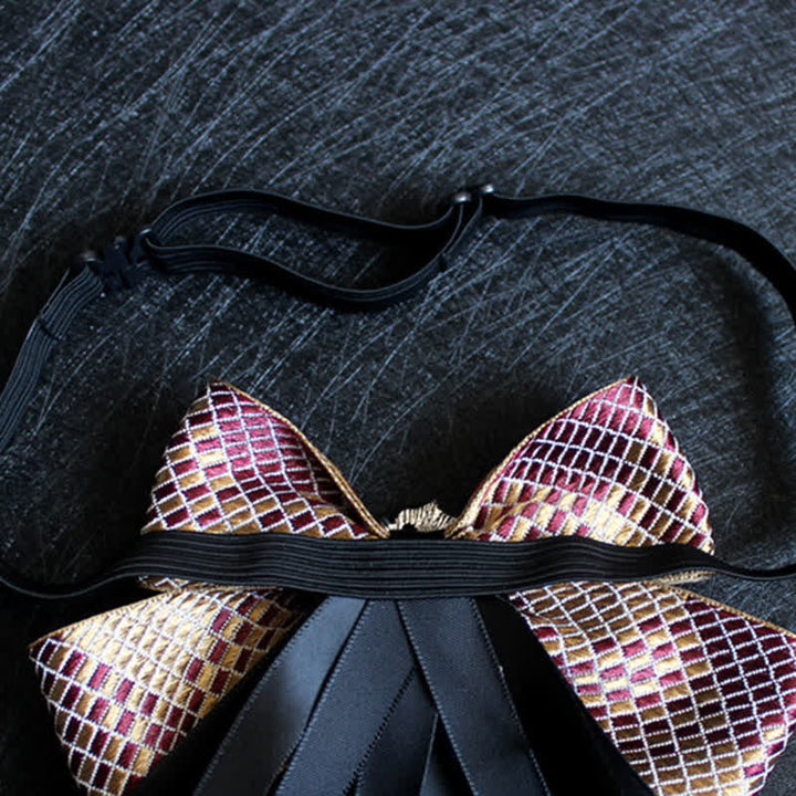 Classic British Style Ribbon Tassel Bow Tie - image 2