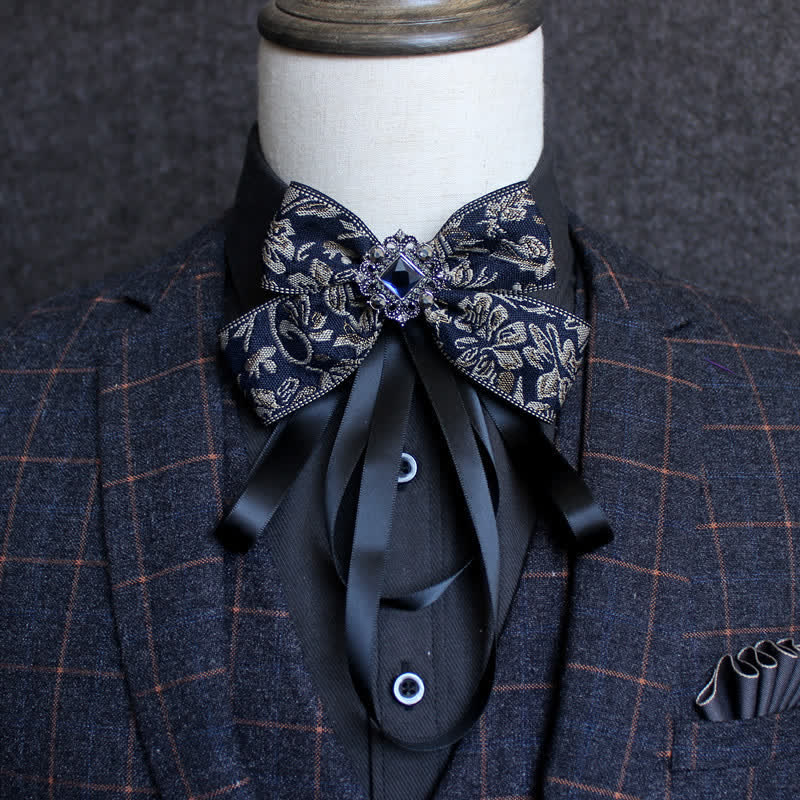 Classic British Style Ribbon Tassel Bow Tie - Style #21 - image 23