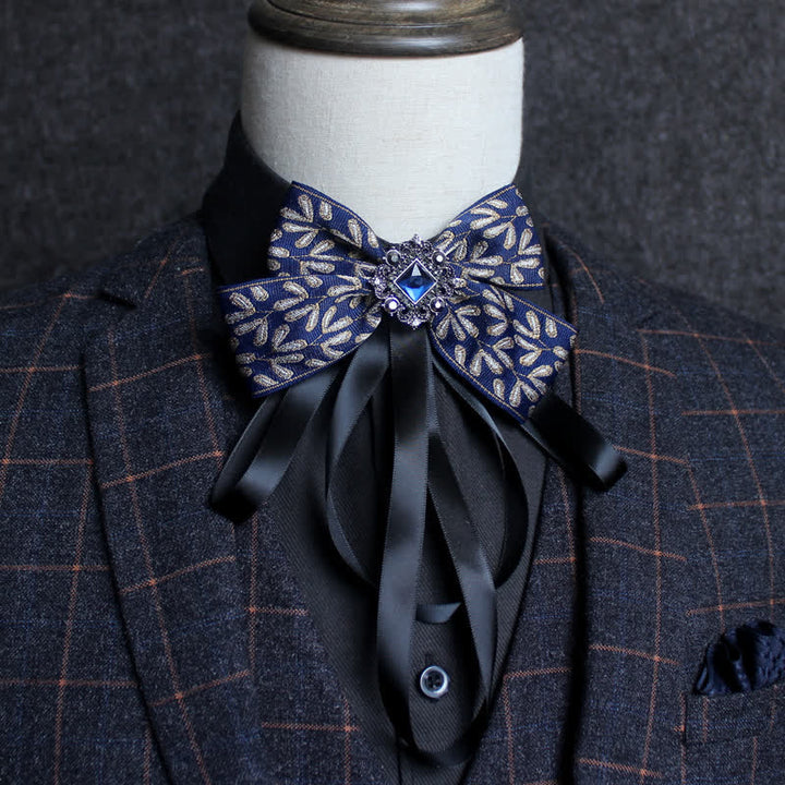 Classic British Style Ribbon Tassel Bow Tie - Style #1 - image 0