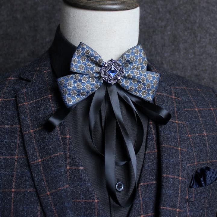 Classic British Style Ribbon Tassel Bow Tie - Style #2 - image 4