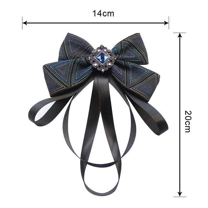 Classic British Style Ribbon Tassel Bow Tie - image 3