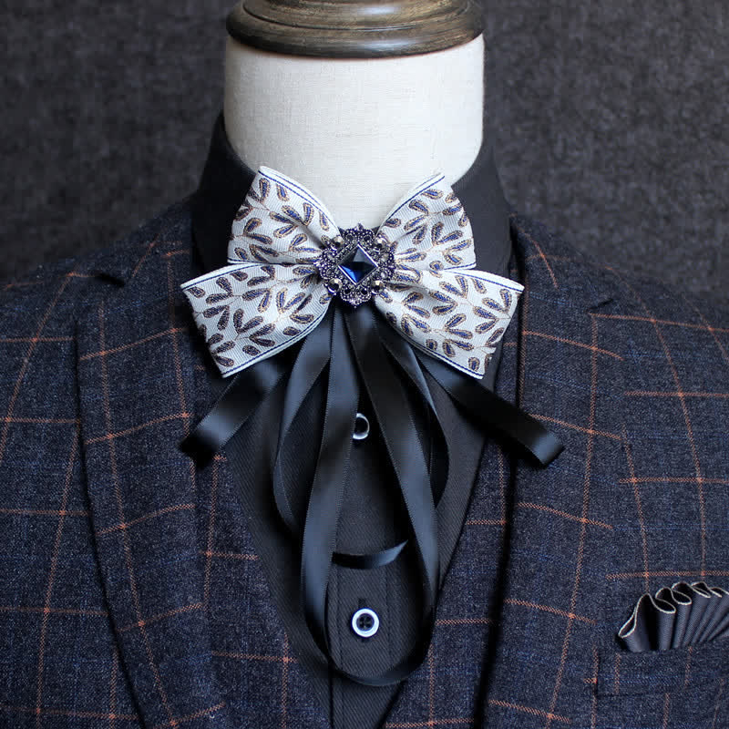 Classic British Style Ribbon Tassel Bow Tie - Style #3 - image 5