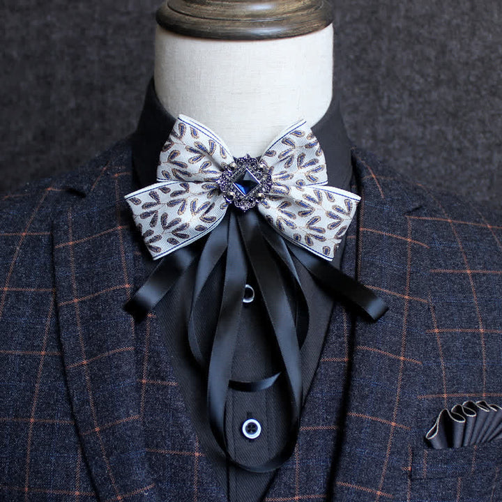 Classic British Style Ribbon Tassel Bow Tie - Style #3 - image 5
